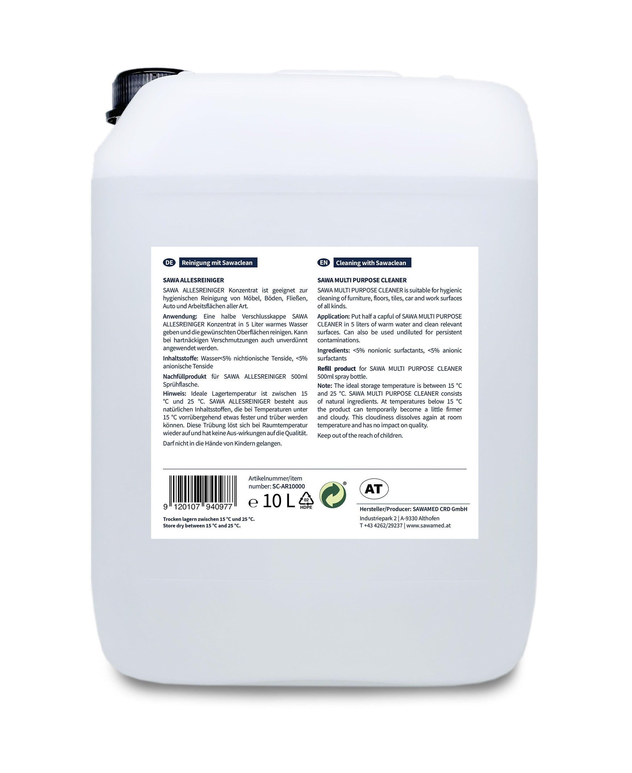 SAWA Allesreiniger Konzentrat 1 Liter, R-HDPE-Flasche