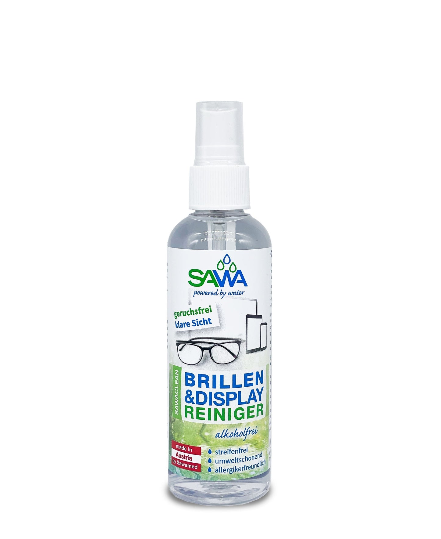 SAWA Brillen & Displayreiniger 100ml inkl. Mikrofasertuch